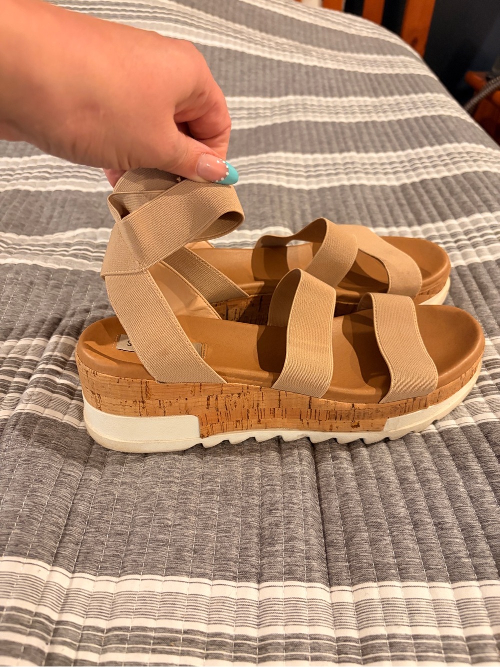 Steve Madden Women’s 9.5 Cork Platform Sandals for Women - Picture 4 of 8
